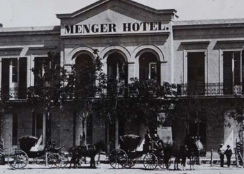The Menger Hotel in downtown San Antonio in 1865.