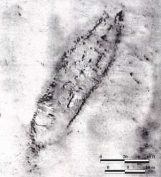 Shipwreck composite sonar image