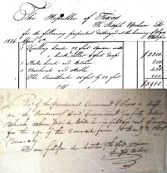 Historic handwritten invoice