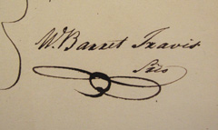 W. Barret Travis’ signature.