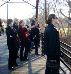 Learning about community preservation through tours.