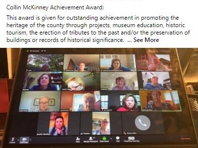 Collin CHC holds a virtual 2020 Preservation Celebration Awards. 