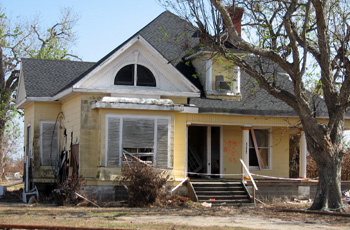 A damaged house in Jefferson County