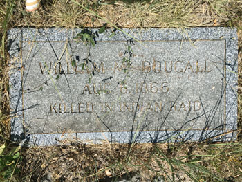 1.	William McDougall was buried in the Fort McKavett Cemetery.  His headstone is still visible today