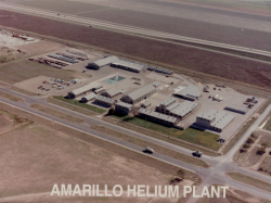Aerial photo of the Amarillo Helium Plant, likely around the 1970s.