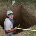 Texas Archeological Steward working at a archeological dig