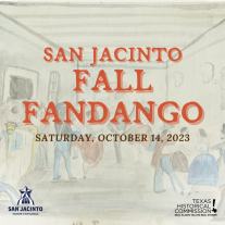 Painting of people dancing. Text reads: San Jacinto Fall Fandango, Saturday October 14, 2023