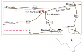 Driving map to Fort McKavett.