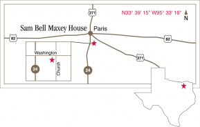 Driving map to the Maxey House.