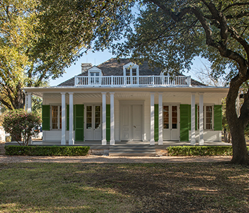 The front of the main house at the French Legation State Historic Site