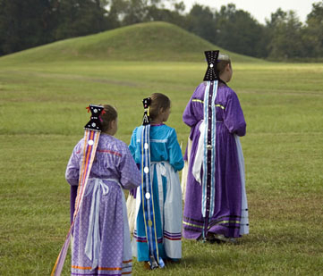 Girls in native Caddo dress.