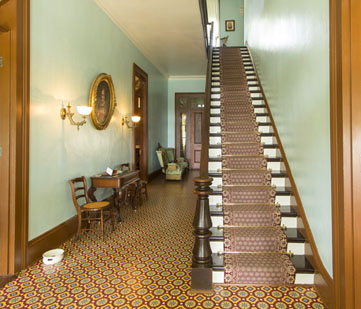 Interior hallway and staircase.