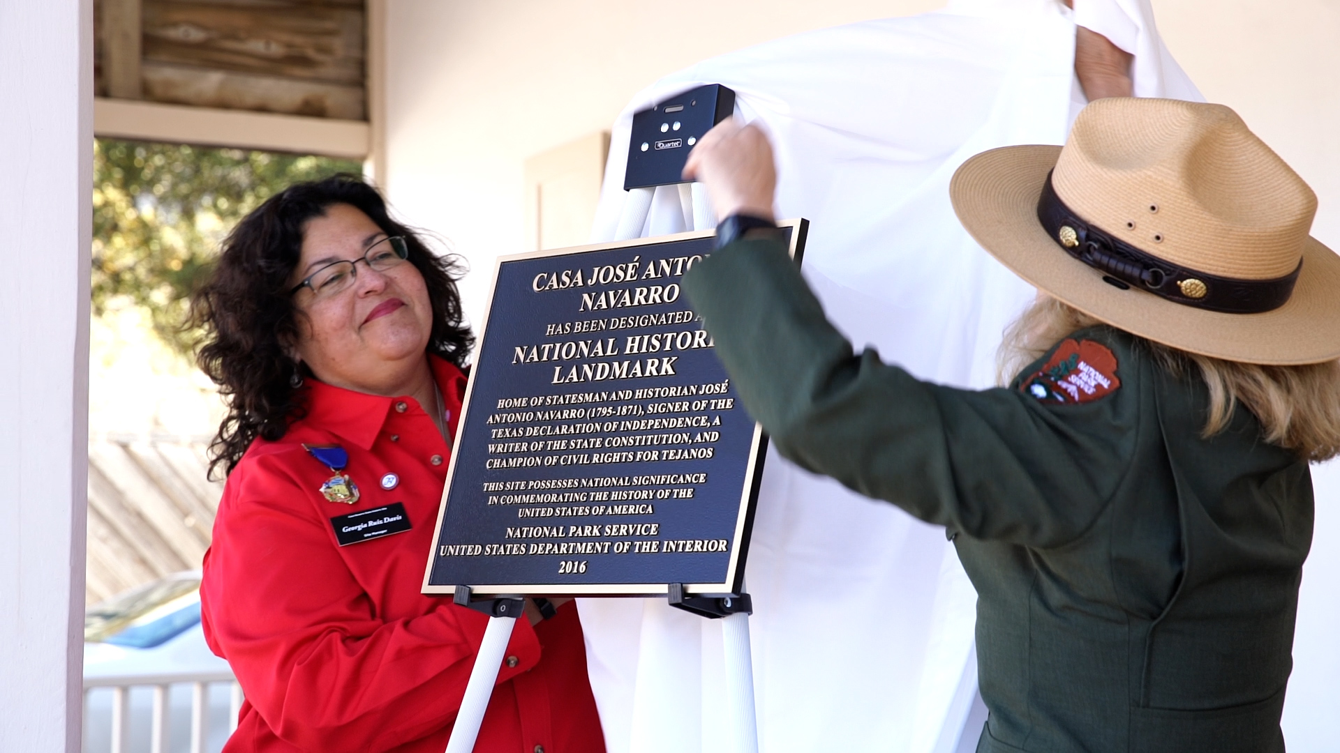 National Historic Landmark Designation ceremony at Casa Navarro State Historic Site.