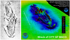 Computer scan of a shipwreck