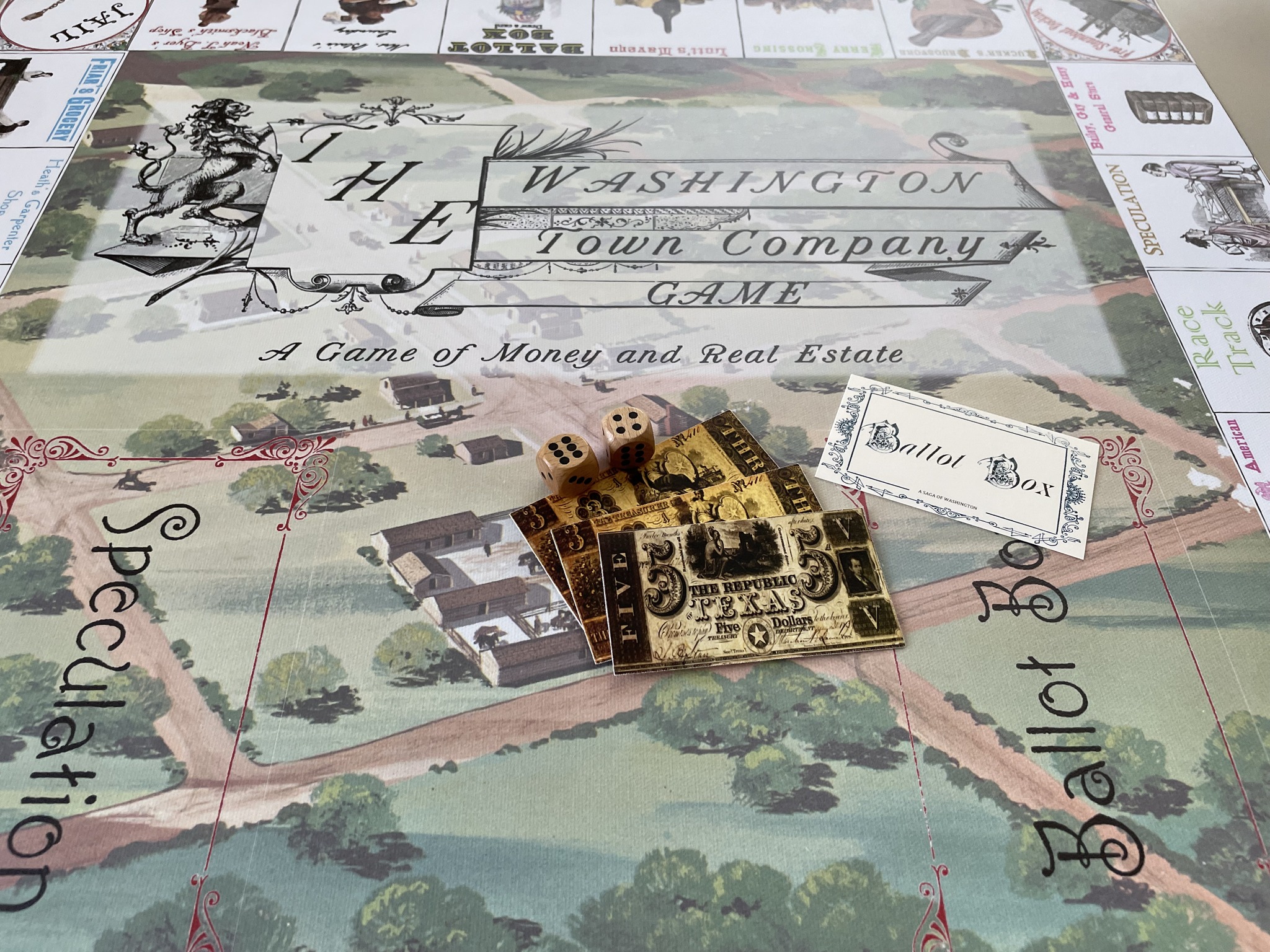 Game Board for Town Company: A Game of Money and Real Estate