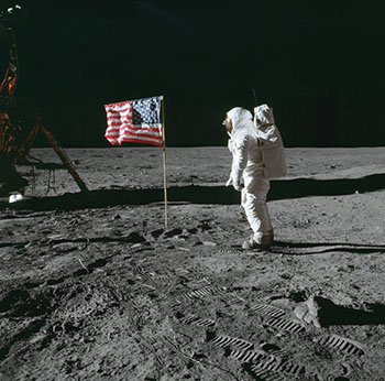 Picture of a man on the moon