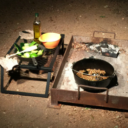 Picture of food over a fire 