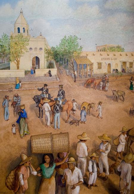 Painting of historic Tejano community