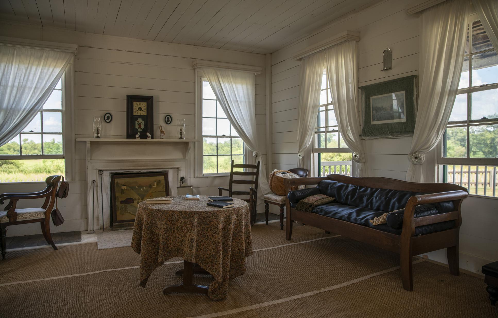 Living room at the main Barrington Plantation house.