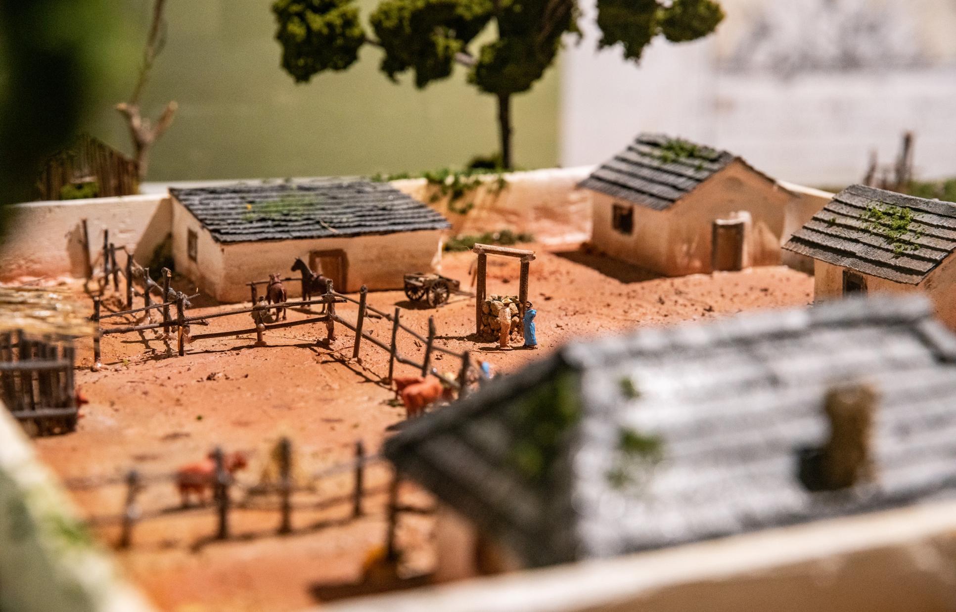 Diorama of the old mission in the Mission Dolores museum