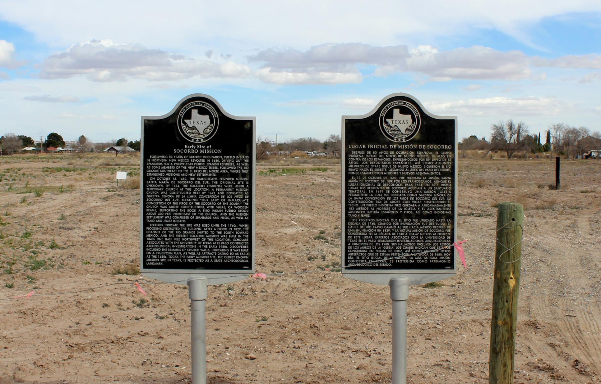 Markers at Old Socorro