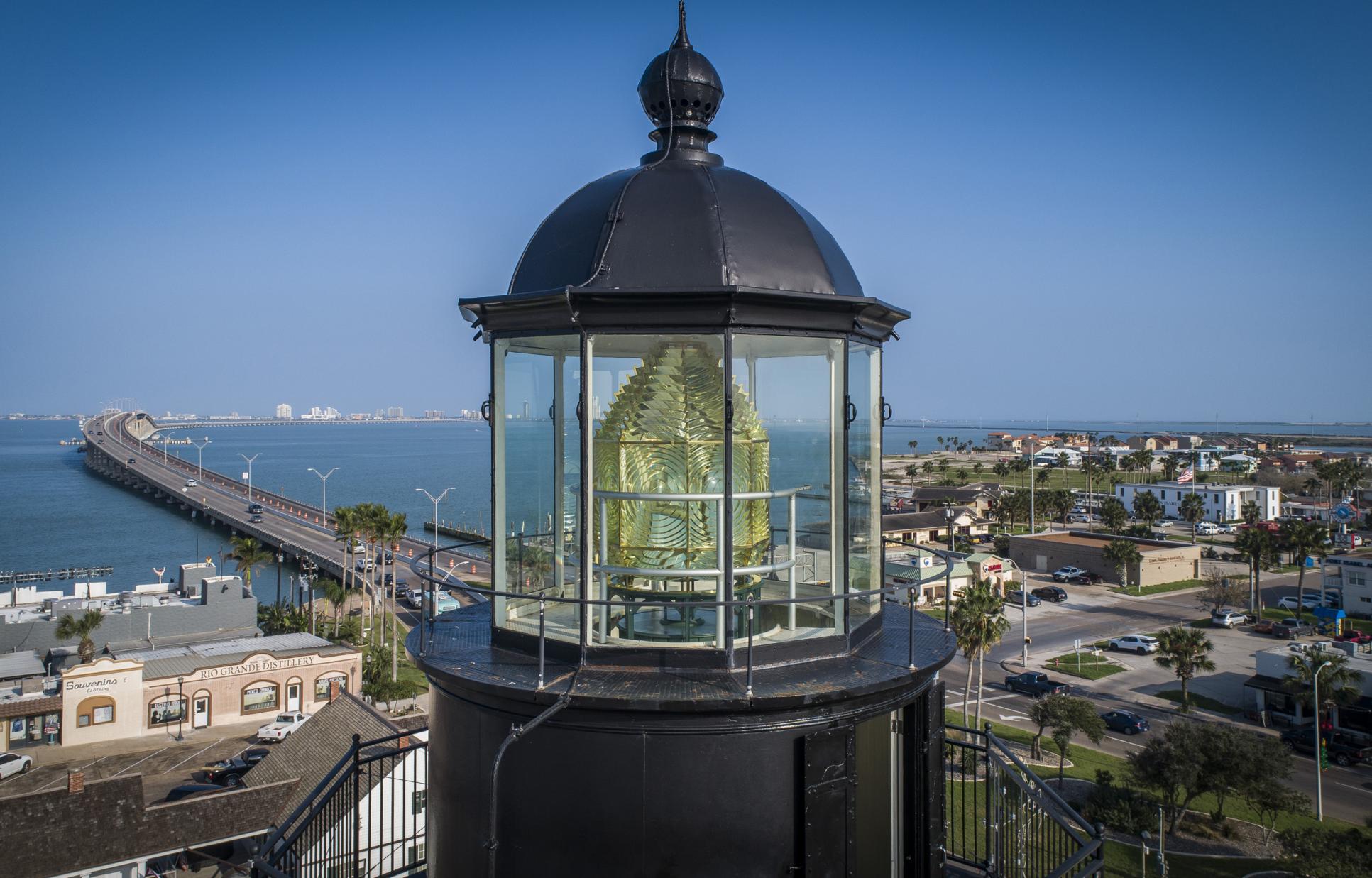 Closeup of the Fresnel Lens of the Port Isabel Lighthouse